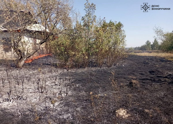 За минулу добу на Вінниччині згоріло 5 тонн соломи та металевий контейнер